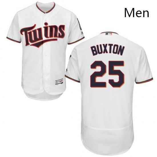 Mens Majestic Minnesota Twins 25 Byron Buxton White Home Flex Base Authentic Collection MLB Jersey